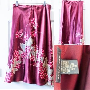 Silk Floral Skirt